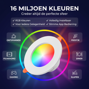 OneProduct Slimme RGB Inbouwspot 10W - Wifi & Bluetooth - Wit