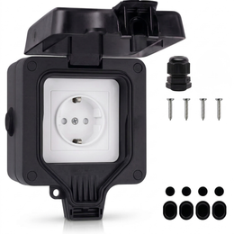 oneproduct-buitenstopcontact-ip66-zwart