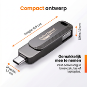 Perfect Speed USB Stick 256GB USB-C - Grote Opslag voor Back-ups & Bestanden