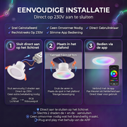 OneProduct Slimme RGB Inbouwspot 10W - Wifi & Bluetooth - Wit