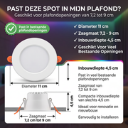 OneProduct Slimme RGB Inbouwspot 10W - Wifi & Bluetooth - Wit