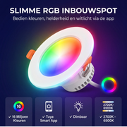 OneProduct Slimme RGB Inbouwspot 10W - Wifi & Bluetooth - Wit
