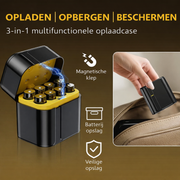 Perfect Speed Oplaadbare AA Batterijen met Oplader - 8x Lithium AA Batterijen incl. Batterij Box & USB-C Oplader