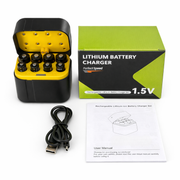 Perfect Speed Oplaadbare Batterijen Set - AA & AAA Batterijen incl. Oplader - Lithium Ion - USB-C - Batterij Box
