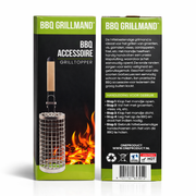 Oneproduct BBQ Grillmand met Houten Handvat - Grillrooster voor Groente, Vis & Vlees - BBQ Accessoires
