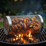 Oneproduct BBQ Grillmand Set - 2 Grillmandjes incl. Draaihaken & Grillvorkjes - BBQ Accessoires