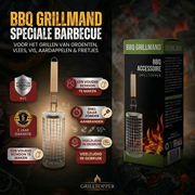Oneproduct BBQ Grillmand met Houten Handvat - Grillrooster voor Groente, Vis & Vlees - BBQ Accessoires