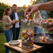 Oneproduct BBQ Grillmand Set - 2 Grillmandjes incl. Draaihaken & Grillvorkjes - BBQ Accessoires