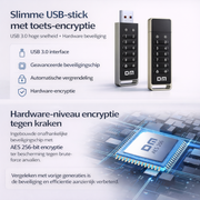 Perfect Speed USB Stick met Pincode 32GB - Beveiligde USB 3.2 Stick - 150 MB/s - Metaal