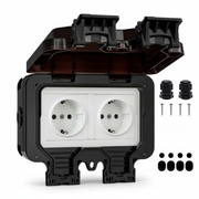 Oneproduct buiten stopcontact IP66 waterdichte stekkerdoos voor buiten zwart