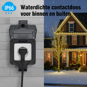 Oneproduct Buiten Stopcontact IP66 Zwart - Waterdichte Tuincontactdoos voor Buiten