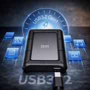 DM Externe Harde Schijf 2TB - USB C HDD - Stootvaste Portable Opslag - Zwart