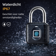 Oneproduct Smart Hangslot met Vingerafdruk - Bluetooth Fietsslot - IP67 Waterdicht - Tuya Smart Life