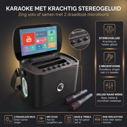 Oneproduct Karaoke Set met 11,6 Touchscreen - 2 Microfoons - Android - Bluetooth