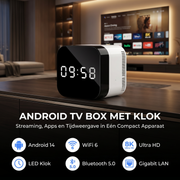 OneProduct Smart Media Hub 8K - Android 14 - Anndroid Box met LED Klokdisplay