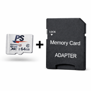 Perfect Speed Micro SD Kaart 64GB - U3 Class 10 - Inclusief SD Adapter - Zwart