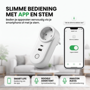 Oneproduct slimme stekker bedienen via Tuya Smart Life app en spraakassistent