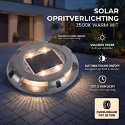 Oneproduct Solar Opritverlichting Grijs - 3500K Warm Wit - LED op Zonne-energie
