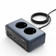 LDNIO Stekkerblok met USB-C 45W - 2 Stopcontacten & Snellader - 2 USB-C - 2 Meter Kabel
