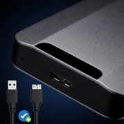 DM Externe Harde Schijf 500GB Antraciet - USB 3.2 Portable HDD van Metaal
