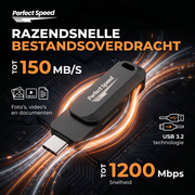 Perfect Speed USB Stick 256GB USB-C - Grote Opslag voor Back-ups & Bestanden