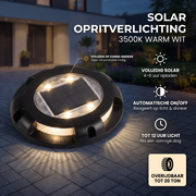 Oneproduct Solar Opritverlichting - 3500K Warm Wit - Zwart - Overrijdbaar tot 20 Ton