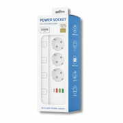Oneproduct Stekkerdoos met USB-C - 4 Stopcontacten & 4 USB Poorten - Wit - 2 Meter Snoer