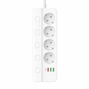 Oneproduct Stekkerdoos met USB-C - 4 Stopcontacten & 4 USB Poorten - Wit - 2 Meter Snoer