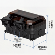 Oneproduct Buiten Stopcontact IP66 - Waterdichte Stekkerdoos voor Buiten - Wandcontactdoos Zwart