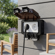Oneproduct Buiten Stopcontact IP66 - Waterdichte Stekkerdoos voor Buiten - Wandcontactdoos Zwart