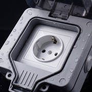 Oneproduct Buitenstopcontact IP66 Grijs – Waterdicht Stopcontact met Deksel voor Buiten