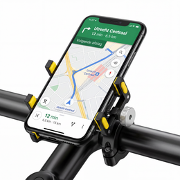 OneProduct telefoonhouder e-bike geel aluminium smartphone houder voor fiets MTB scooter en brommer
