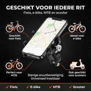 OneProduct Aluminium Telefoonhouder voor Fiets, E-bike & MTB – Zwart