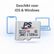 Perfect Speed Micro SD Kaart 128GB – U3 Class 10 – Inclusief SD Adapter – Zwart