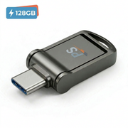 Perfect Speed Mini USB Stick 128GB - USB-C & USB-A - Compacte Dual USB Stick - Black Edition