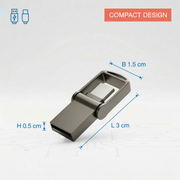 Perfect Speed Mini USB Stick 128GB - USB-C & USB-A - Compacte Dual USB Stick - Black Edition