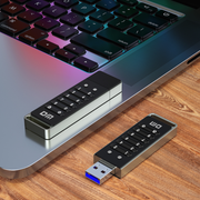 Perfect Speed USB Stick 64GB met Pincode - USB 3.2 Beveiligde Flash Drive - zilver / zwart